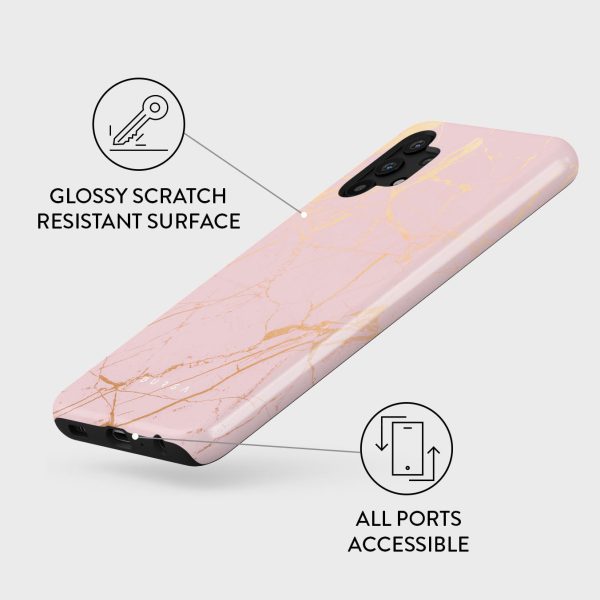 Peachy Gold - Pink Marble Samsung Galaxy A32 5G Case Fashion - Image 3