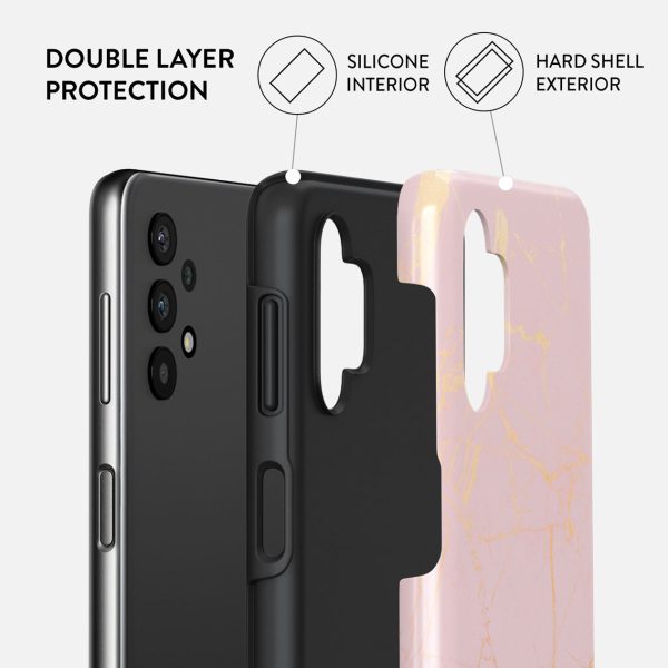 Peachy Gold - Pink Marble Samsung Galaxy A32 5G Case Fashion - Image 2