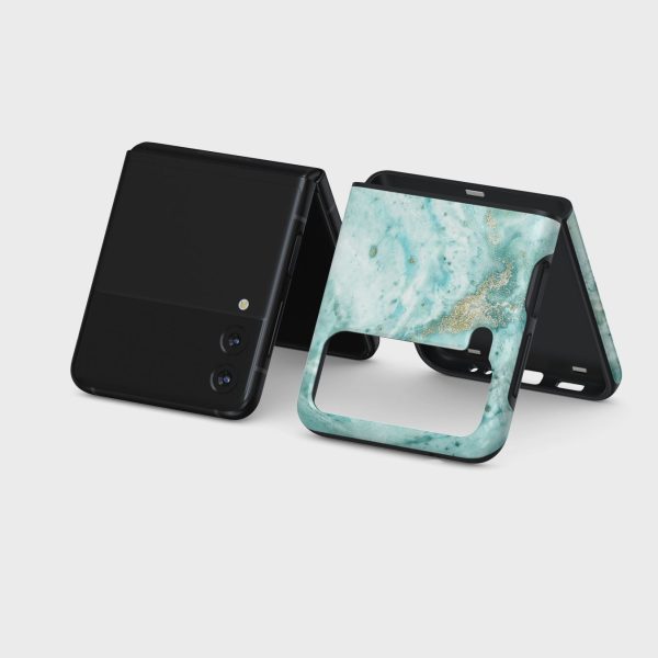 Uluwatu Waves - Teal Samsung Galaxy Z Flip 3 Case For Cheap - Image 5