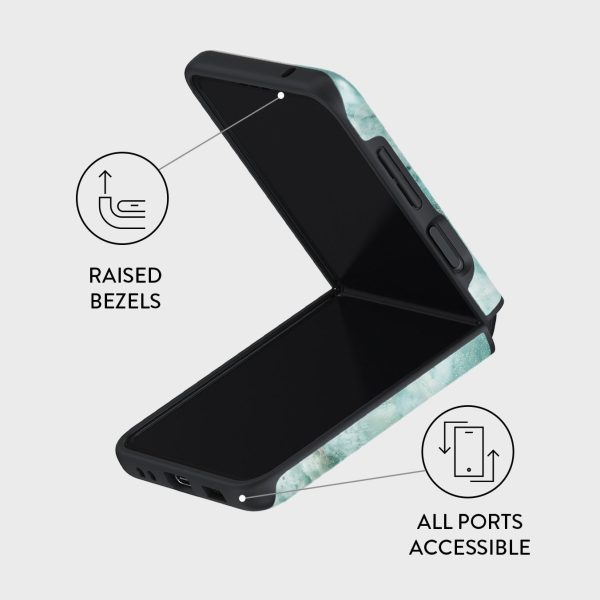 Uluwatu Waves - Teal Samsung Galaxy Z Flip 3 Case For Cheap - Image 3