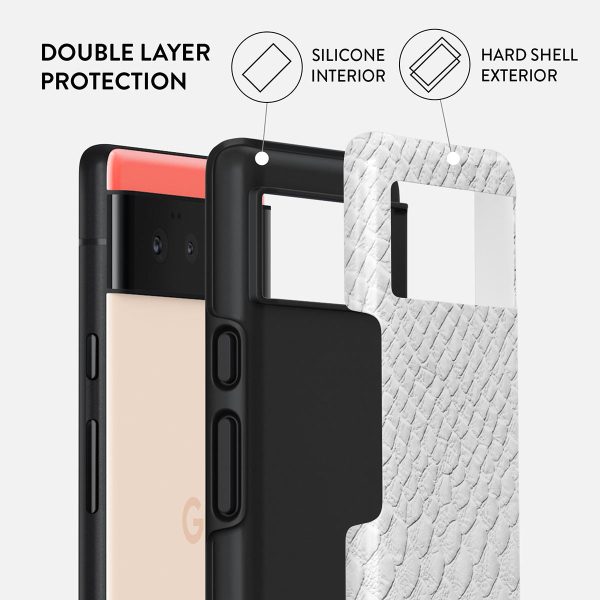 Glacial Desert - White Snakeskin Google Pixel 6 Case Cheap - Image 2