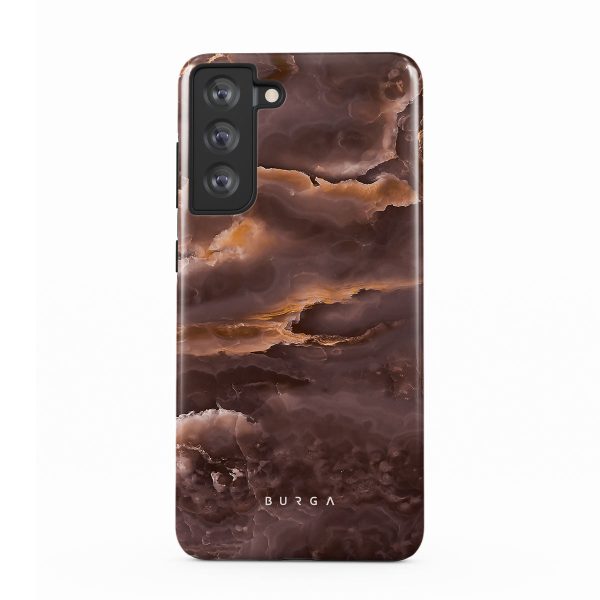 Fire Wood - Brown Marble Samsung Galaxy S21 FE Case Cheap