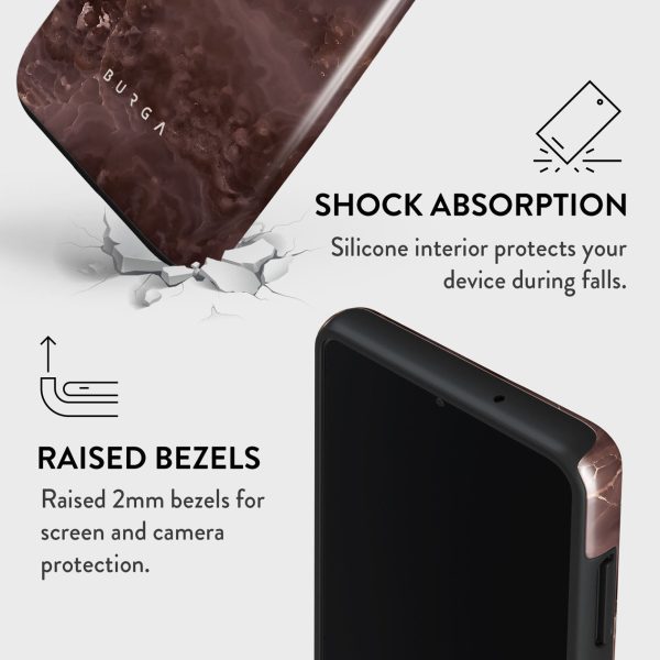 Fire Wood - Brown Marble Samsung Galaxy S21 FE Case Cheap - Image 4